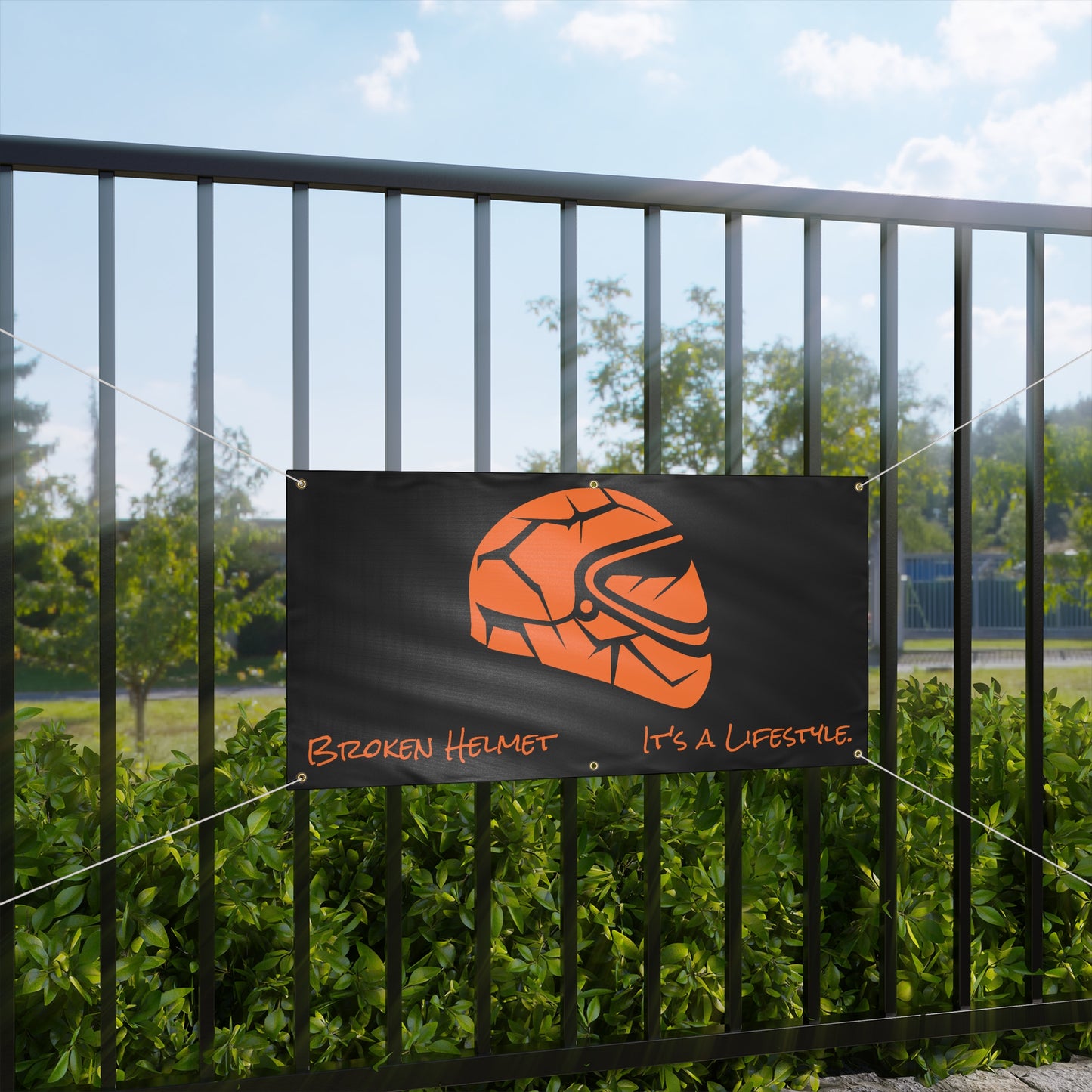 Broken Helmet Matte Banner