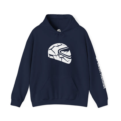 Broken Helmet Heavy Blend Hooded Sweatshirt - White Logo