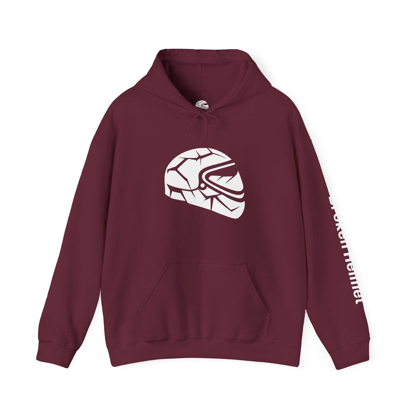 Broken Helmet Heavy Blend Hooded Sweatshirt - White Logo