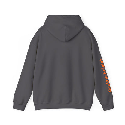 Broken Helmet Heavy Blend Hooded Sweatshirt - Orange Logo