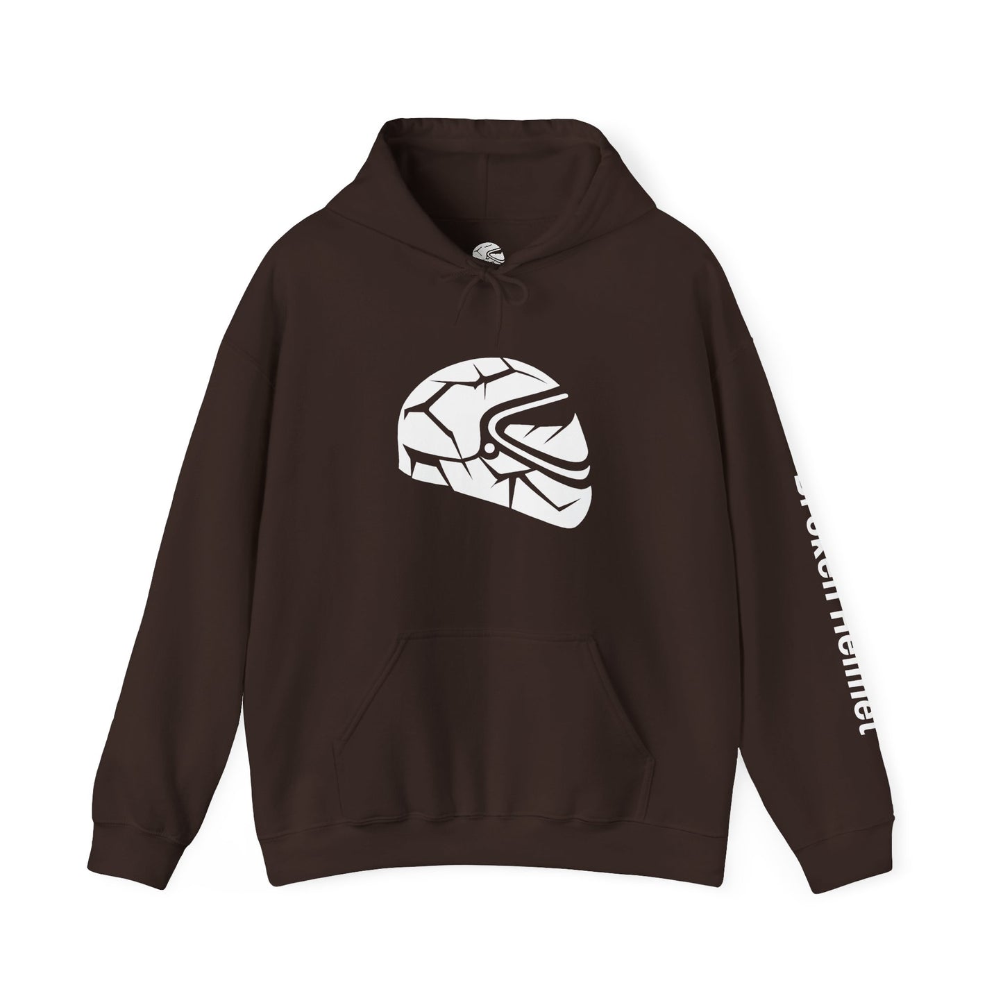 Broken Helmet Heavy Blend Hooded Sweatshirt - White Logo