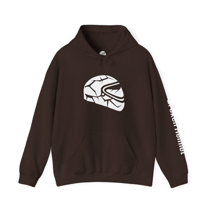 Broken Helmet Heavy Blend Hooded Sweatshirt - White Logo