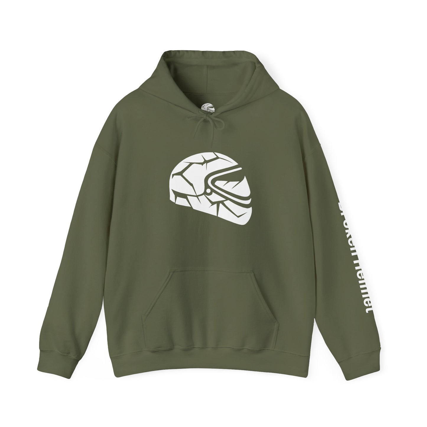 Broken Helmet Heavy Blend Hooded Sweatshirt - White Logo