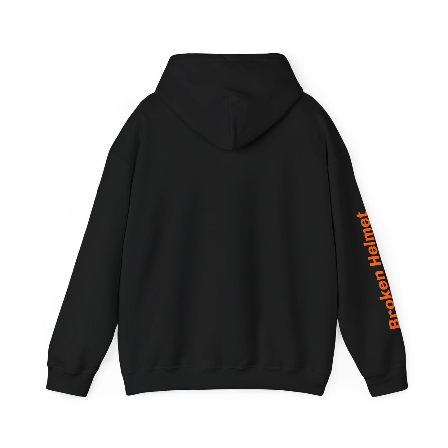 Broken Helmet Heavy Blend Hooded Sweatshirt - Orange Logo