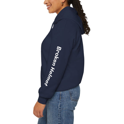 Broken Helmet Heavy Blend Hooded Sweatshirt - White Logo