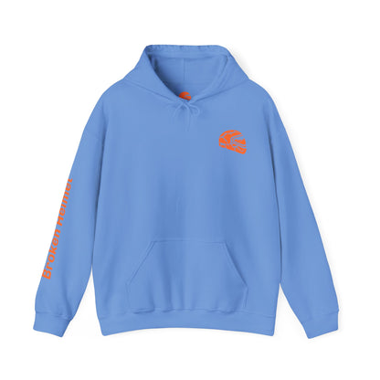 Broken Helmet Heavy Blend Hooded Sweatshirt - Orange Logo