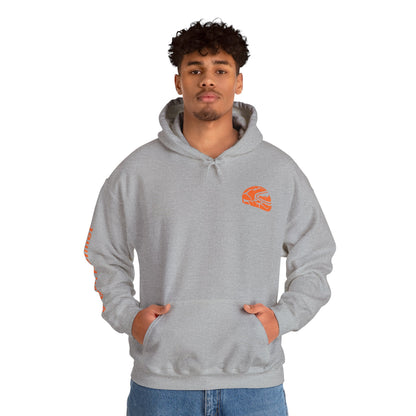 Broken Helmet Heavy Blend Hooded Sweatshirt - Orange Logo