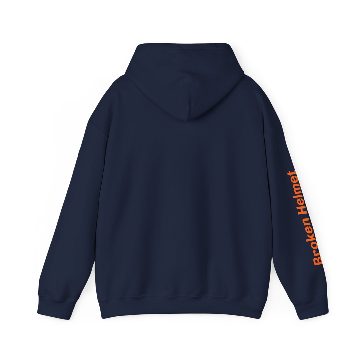 Broken Helmet Heavy Blend Hooded Sweatshirt - Orange Logo