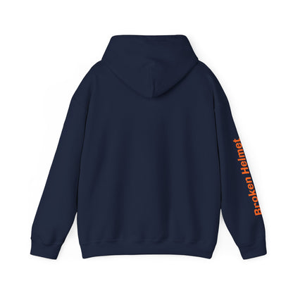 Broken Helmet Heavy Blend Hooded Sweatshirt - Orange Logo