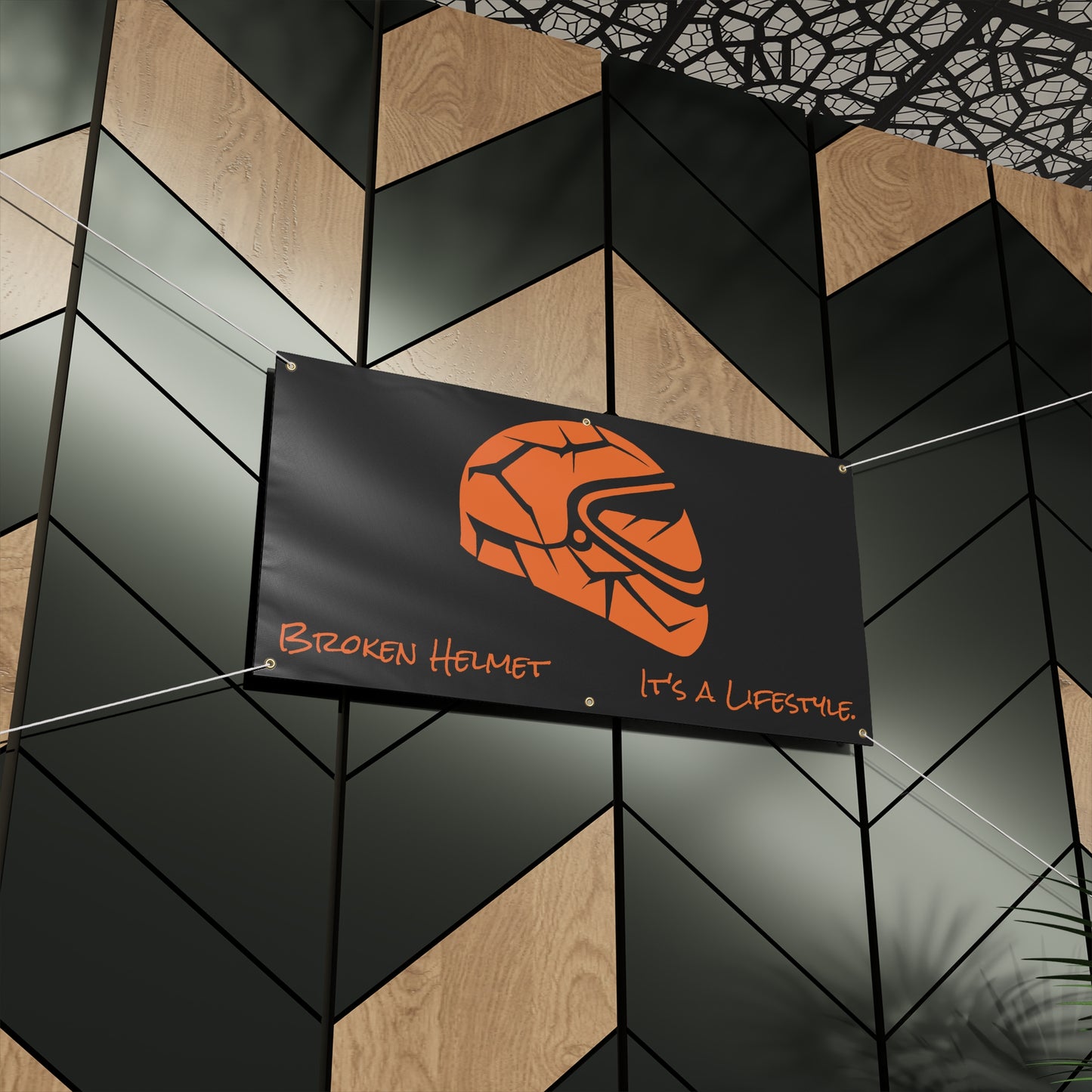 Broken Helmet Matte Banner