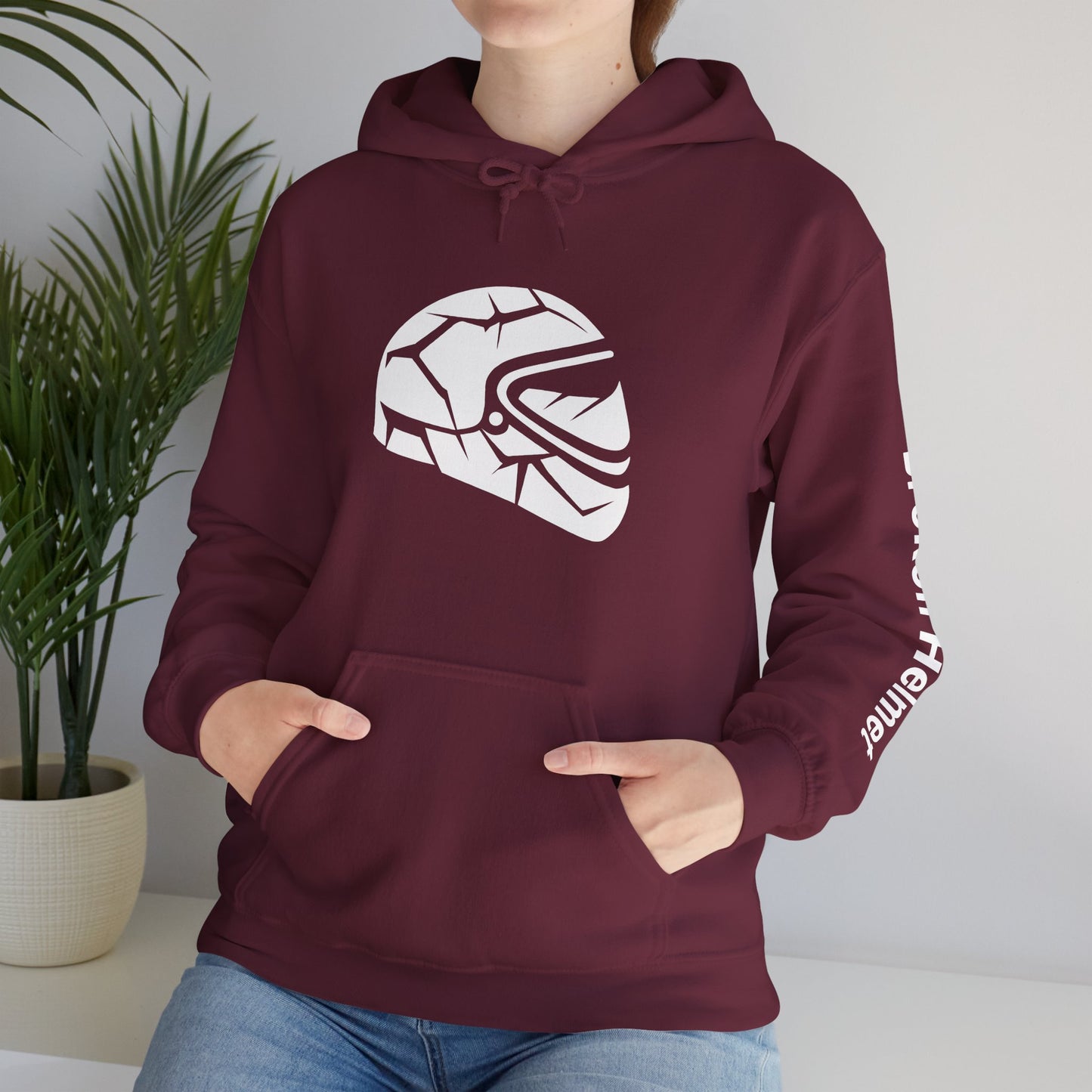 Broken Helmet Heavy Blend Hooded Sweatshirt - White Logo