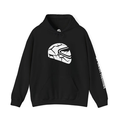 Broken Helmet Heavy Blend Hooded Sweatshirt - White Logo