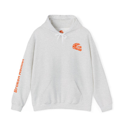 Broken Helmet Heavy Blend Hooded Sweatshirt - Orange Logo