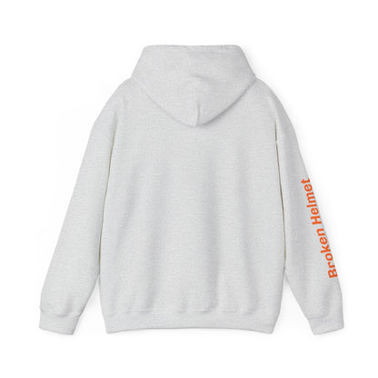 Broken Helmet Heavy Blend Hooded Sweatshirt - Orange Logo