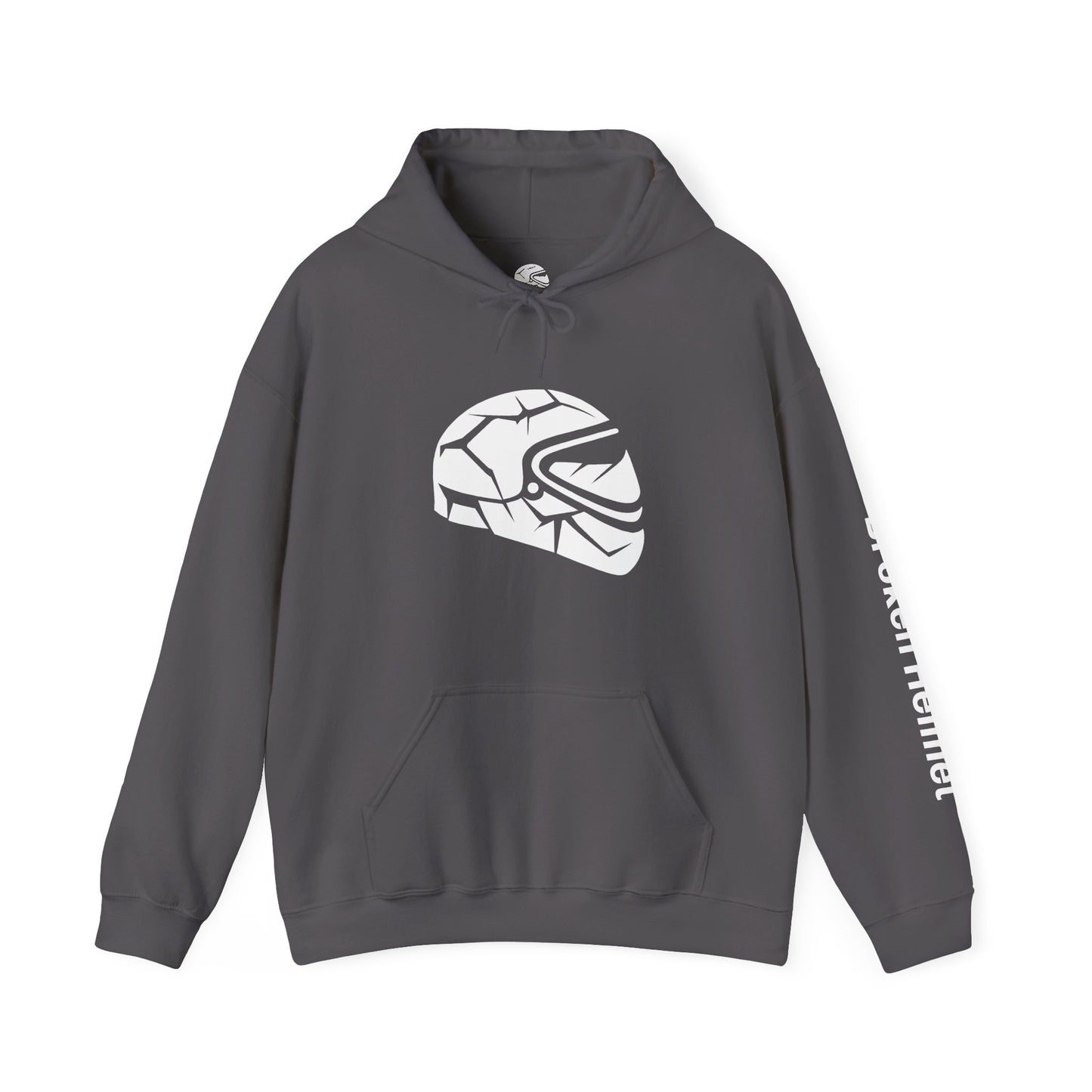 Broken Helmet Heavy Blend Hooded Sweatshirt - White Logo