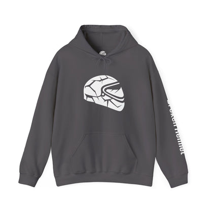 Broken Helmet Heavy Blend Hooded Sweatshirt - White Logo